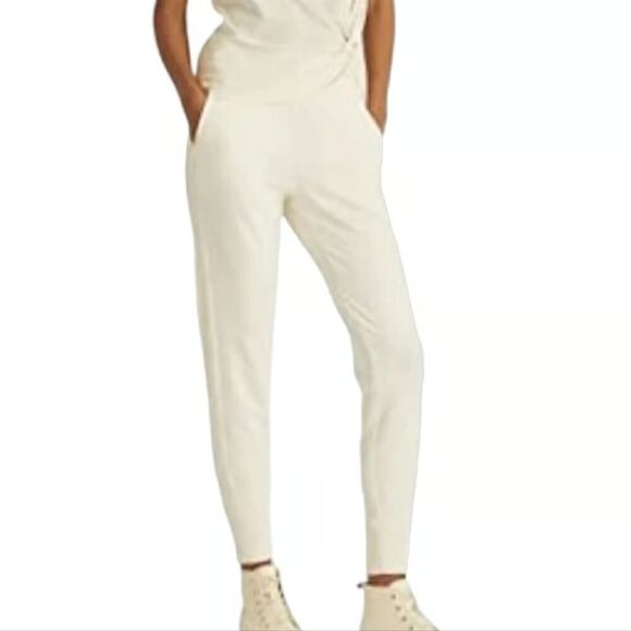 NEW Polo Ralph Lauren Women's Velour Jogger Sweatpants Off White Size Medium - Picture 1 of 4